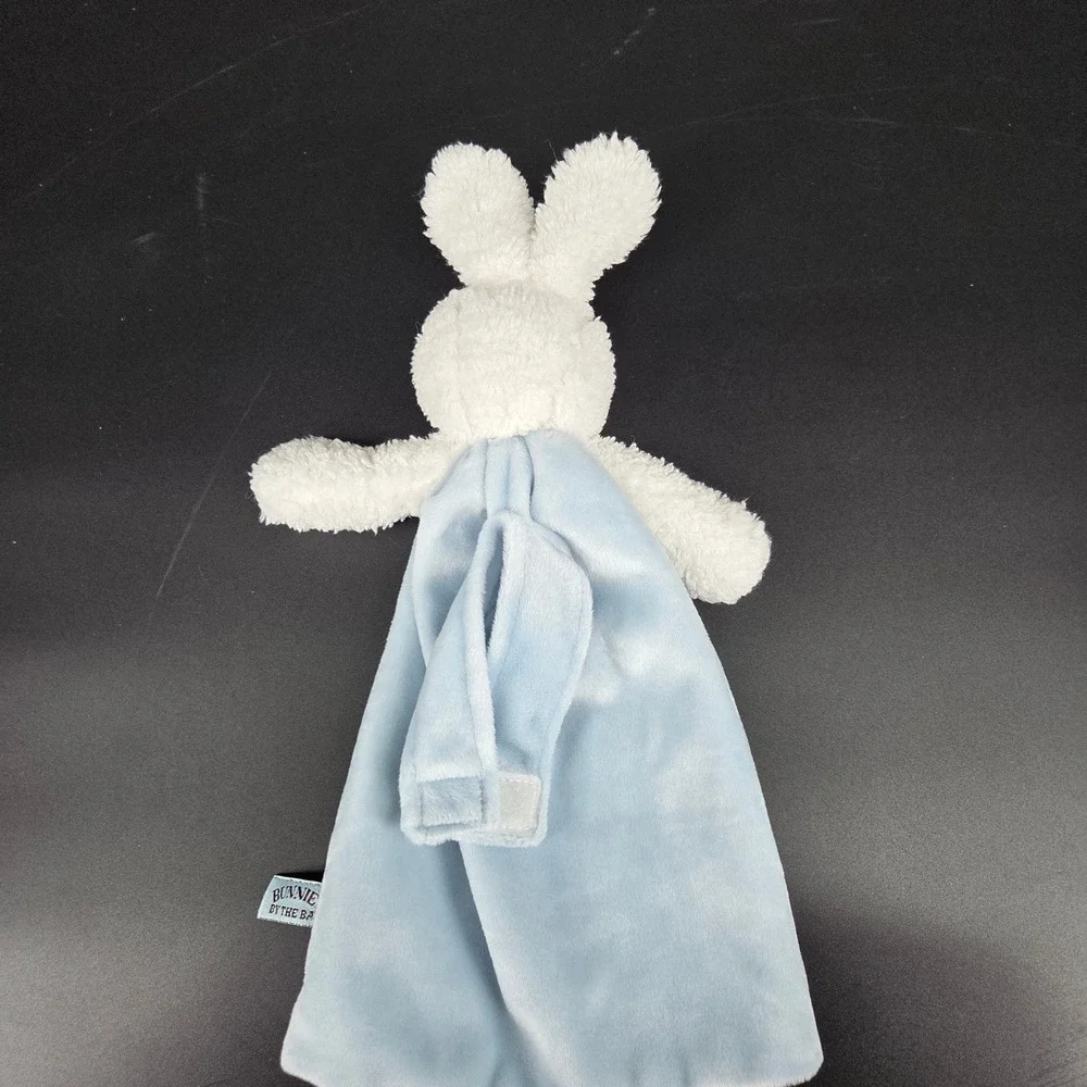 Bunnies By The Bay Blue White Bunny Rabbit Buddy Blanket Security Lovey Plush